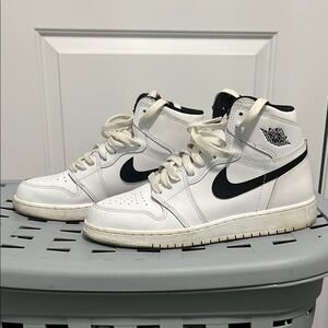 Nike White and Black High-Tops with Red Accents